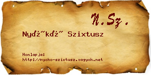 Nyókó Szixtusz névjegykártya
